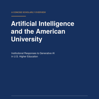 Book cover: Artificial Intelligence and the American University — Institutional Responses to Generative AI in U.S. Higher Education