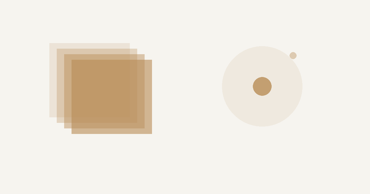 Abstract illustration in warm sand representing stacked study cards