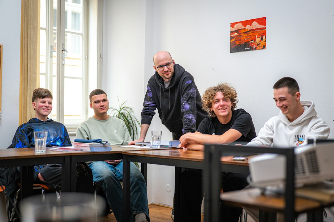 University faculty members discussing AI governance and academic policy at a meeting